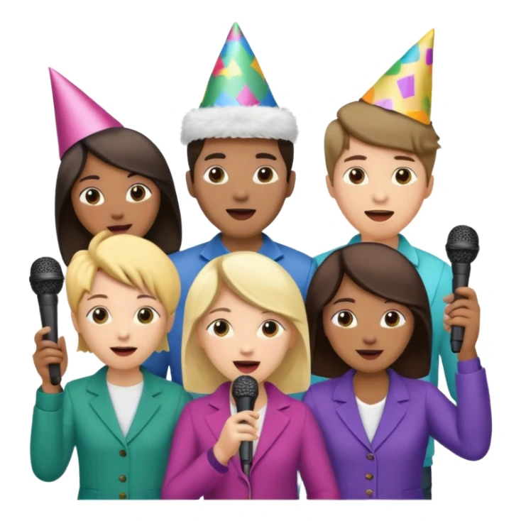 mixed gender and ethnicity karaoke night sticker