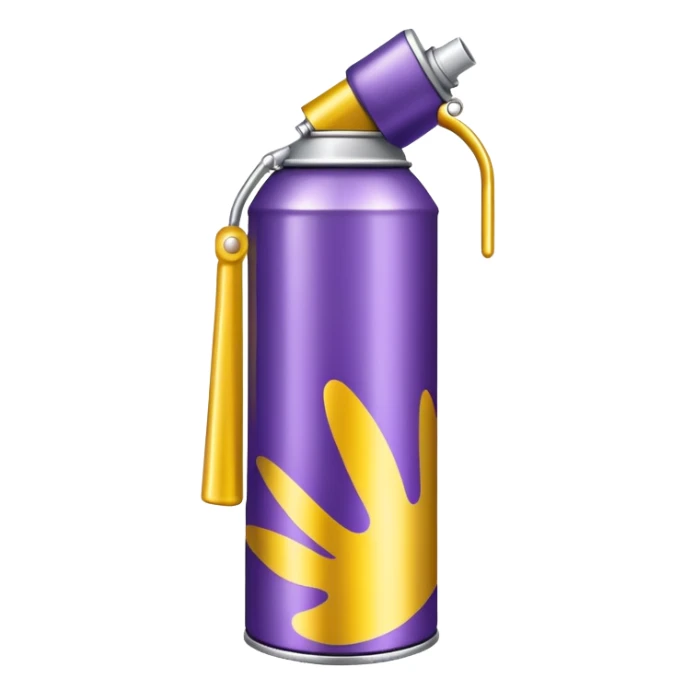Créer moi un emoji d'une bombe de peinture violette et jaune  sticker
