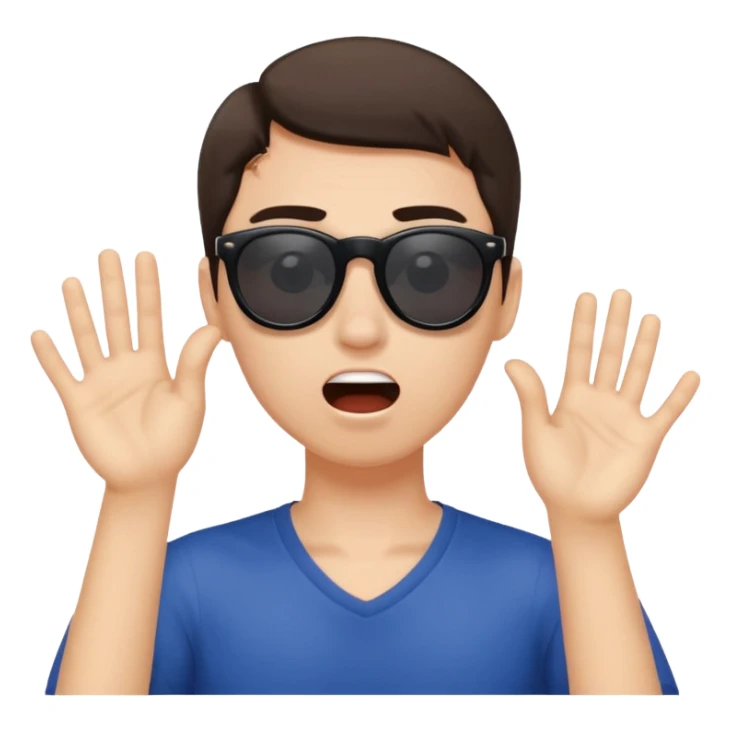 shocked face but using one hand to pull sunglasses off. only half of their eyes will be visible
 shocked face but using one hand to pull sunglasses off. only half of their eyes will be visible sticker