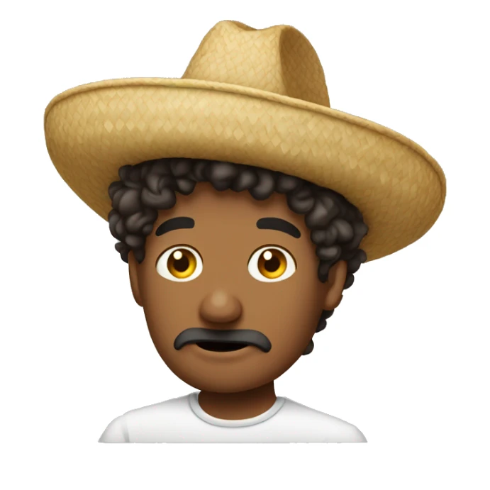 curly hair man wearing sombrero facepalm emoji sticker