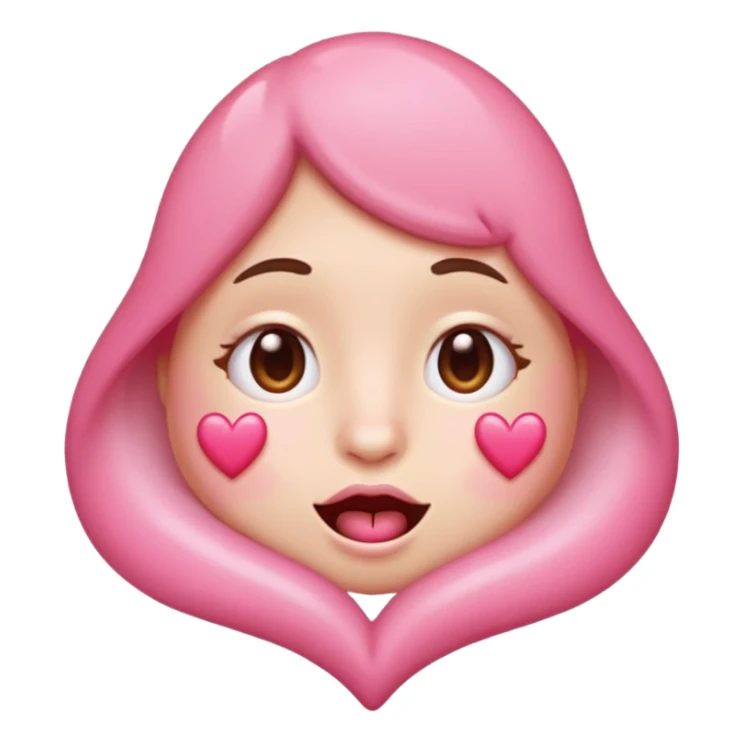 
A drooling, love-struck face emoji with floating pink hearts sticker