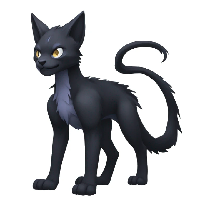 cool edgy dark-themed animal hybrid Fakemon full body sticker