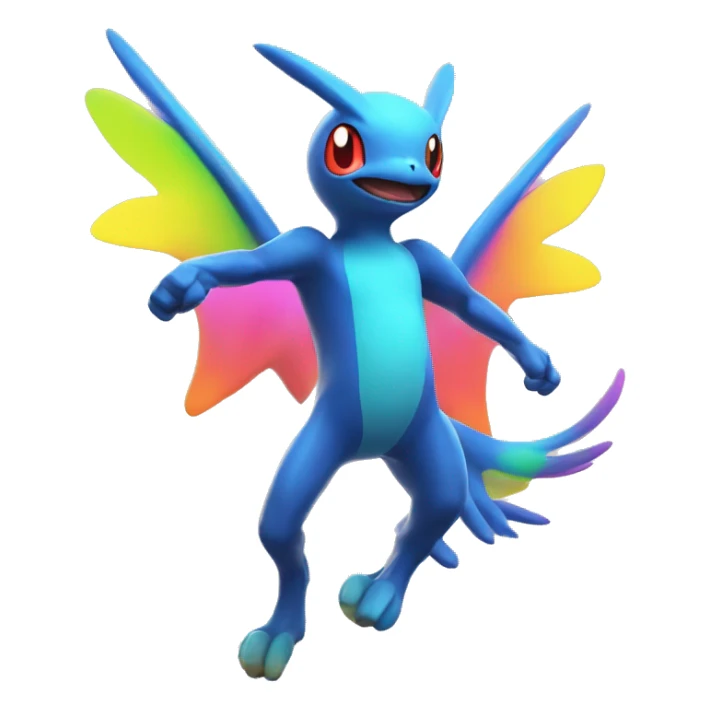 Colorful Neon Colors Flying Fakémon-Pokémon-Creature Full Body sticker