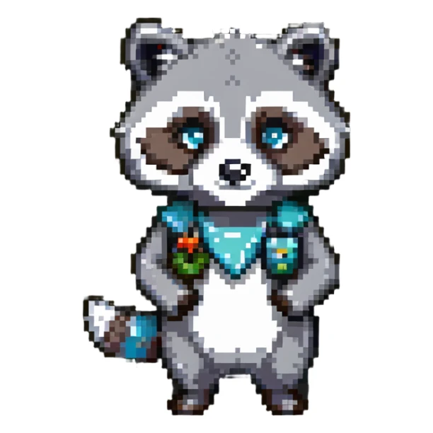 Spiffo raccoon mascot from Project Zomboid sticker
