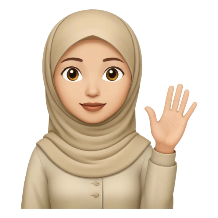 Muslim woman raising hand sticker