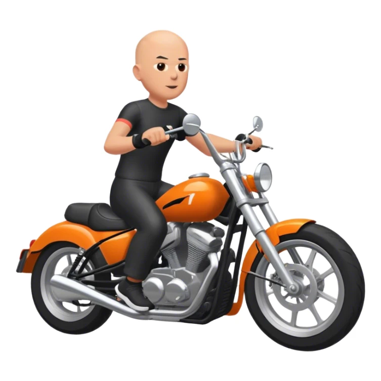 Bald guy riding a motorcycle in Zwift  sticker