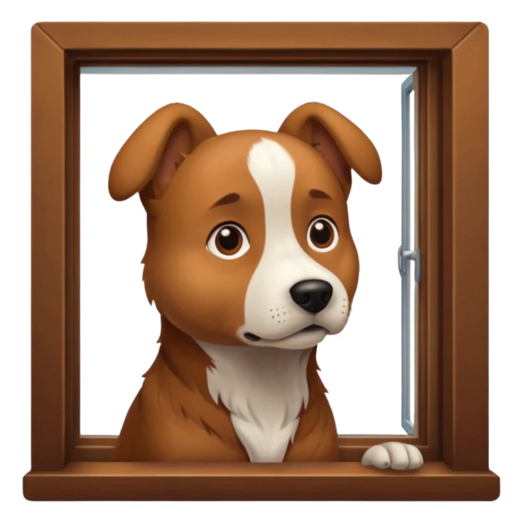 dog looking out of the window sticker