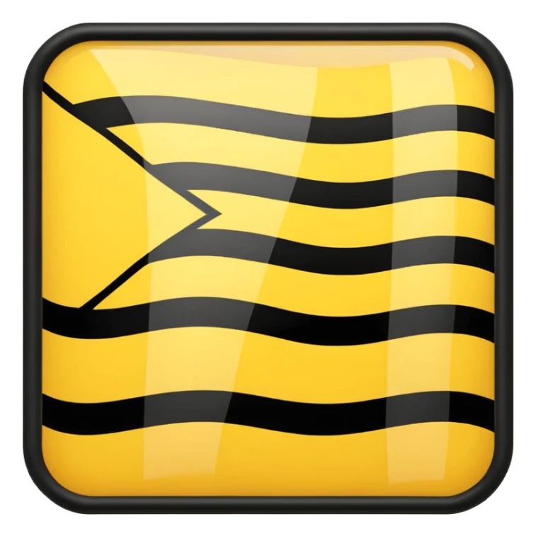 Create 2 yellow lined and 1 black lined flag emoji and put black line between yellow lines sticker