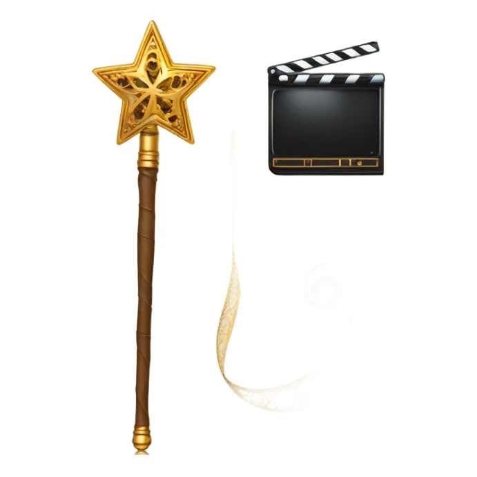 a magic wand and a video reel - discovery, sparkle, video, explore sticker