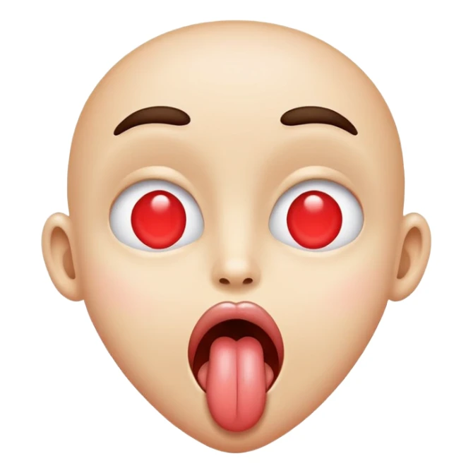 Heart eyes with tongue  sticker