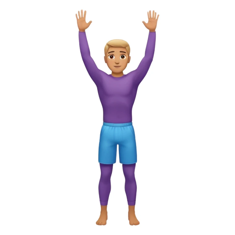 fullbody naked fit nude man hands up sticker