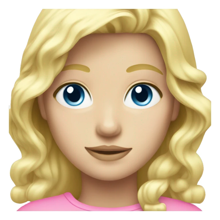 blonde hair with light blue eyes and pink sticker