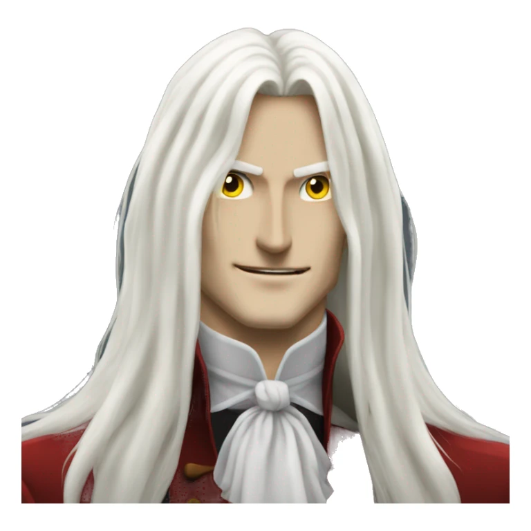Alucard with long white hair sticker