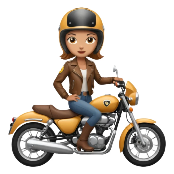 woman rider riding motorbiker sticker