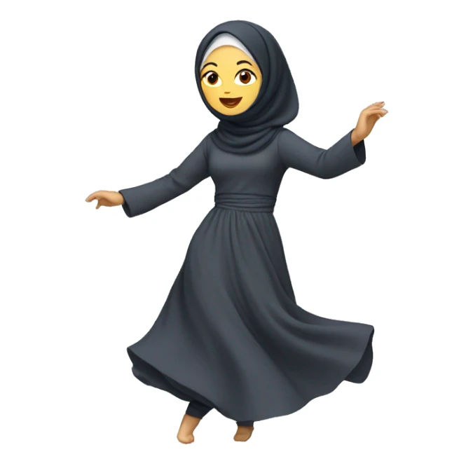 Asian Woman with hijab dancing  sticker
