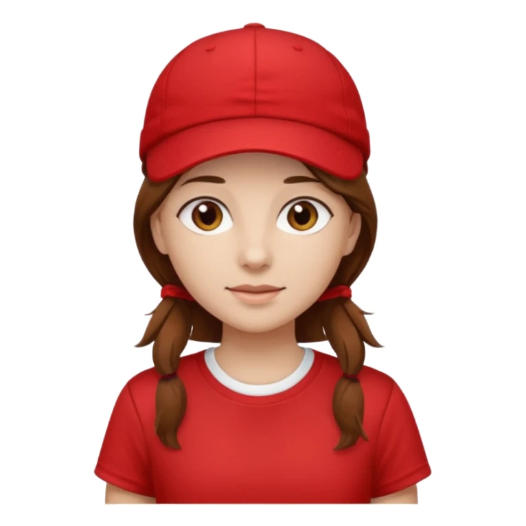 red tennis hat and red tshirt girl brown haired sticker