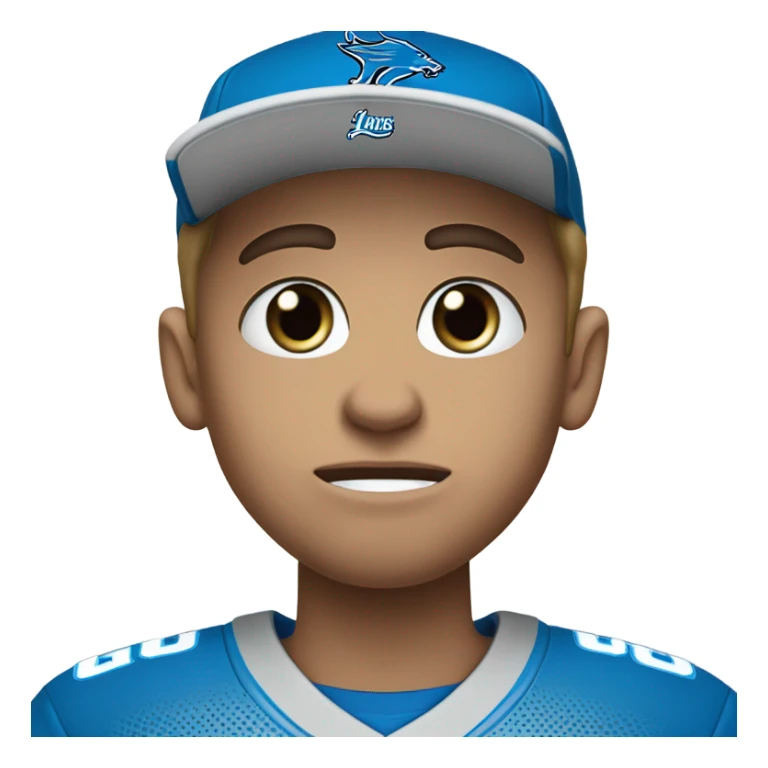 Sad detroit lions fan white with blue eyes sticker