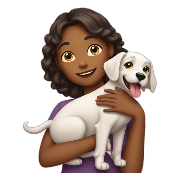 girl with dog love sticker