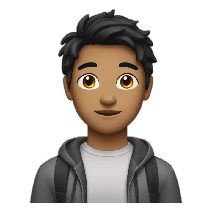 teenager with black hair sticker