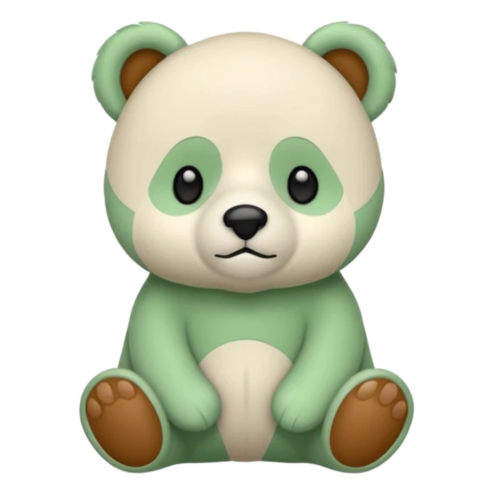 Un osito de peluche blanco con líneas verdes  sticker