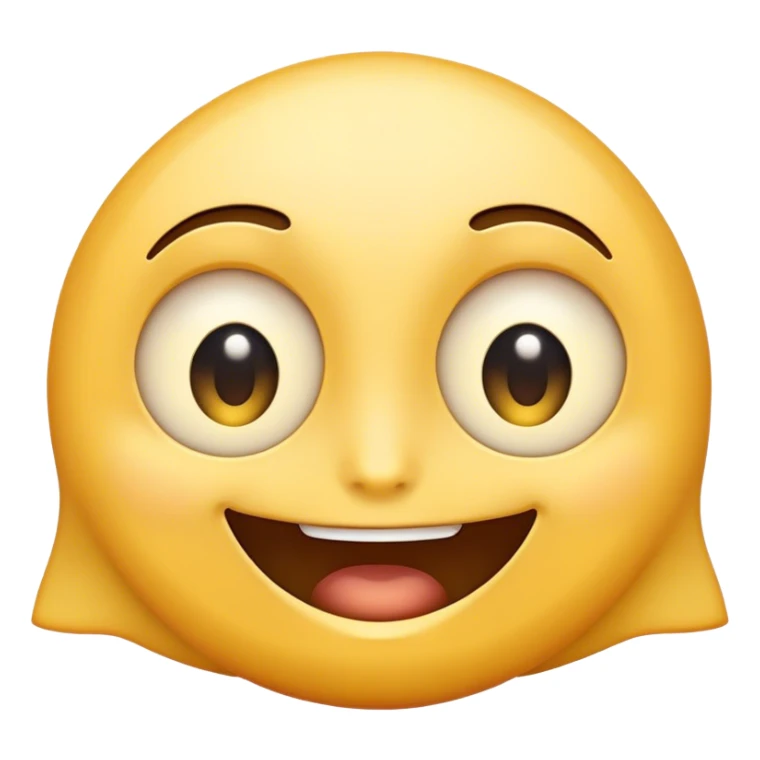A yellow iOS emoji with its eye wide open but it’s only have a face in the frame  sticker