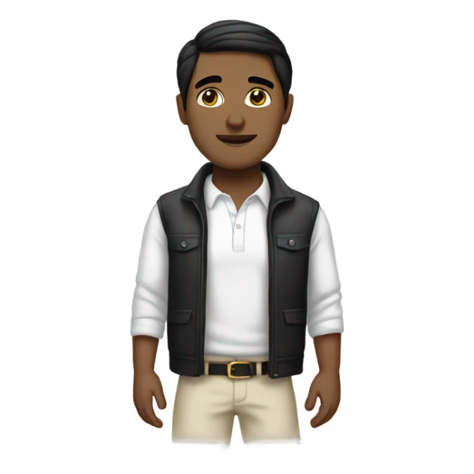 white man in a white skirt black hair sticker