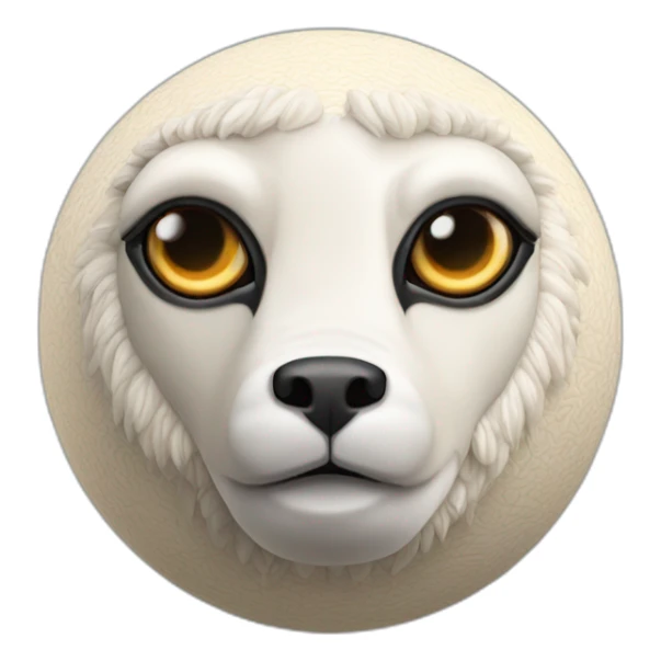 3d sphere with a cartoon Goat skin texture with Eye of Horus sticker