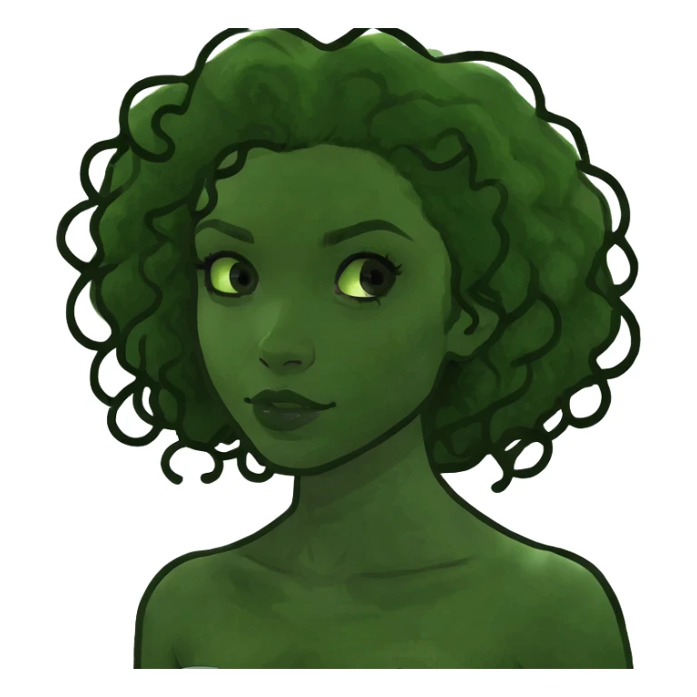 Curly hair lightskin girl  sticker