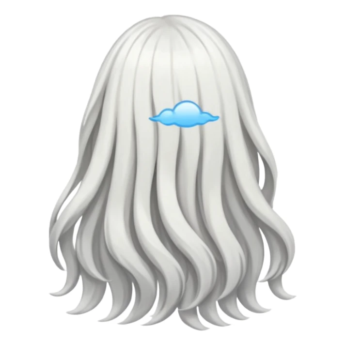 back view of white hair sticker