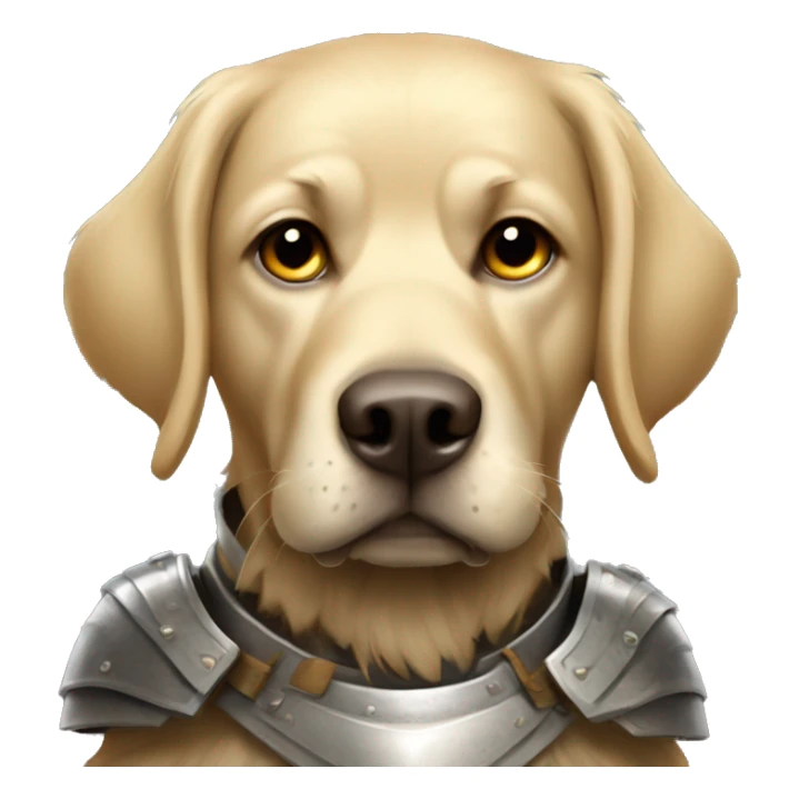 very shaggy labrador-like dog in protective armor sticker