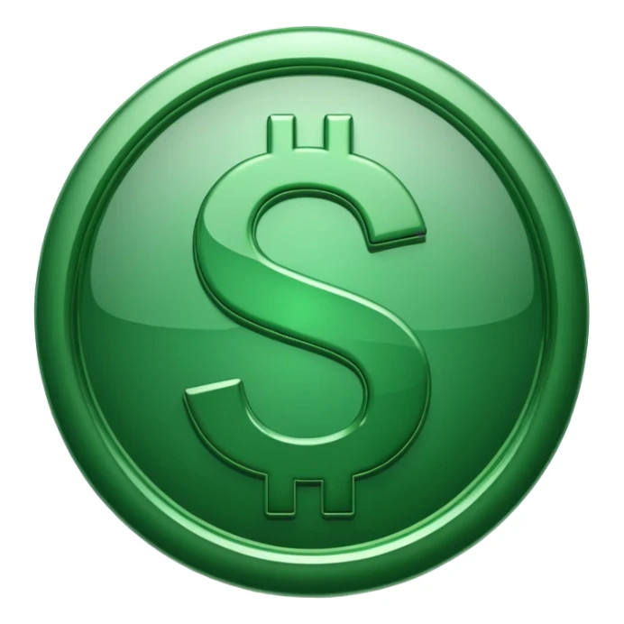 Cashapp emoji, a green dollar symbol with transparent background sticker