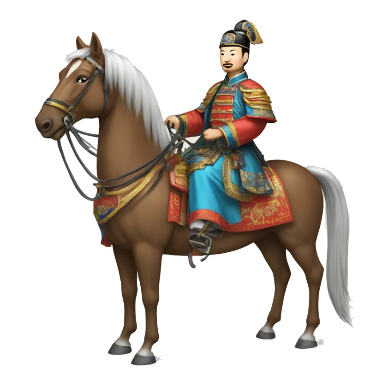 Chinese Qing dynasty general on horse sticker