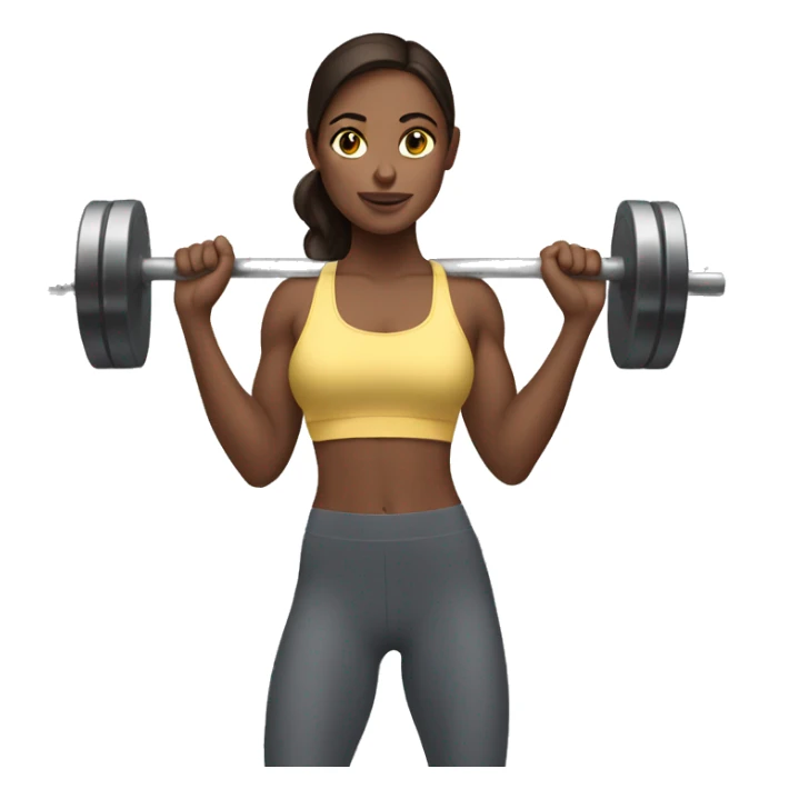 Brunette girl at the gym lifting weights sticker