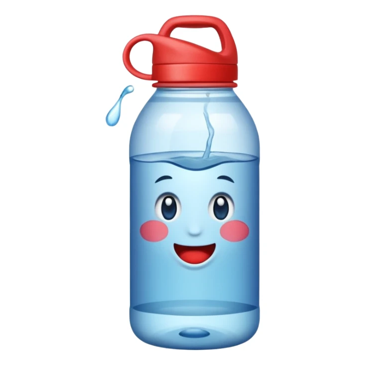 A water bottle emoji with the brand being *Apple Water* sticker