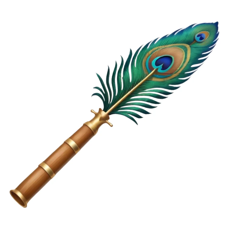 Peacock feather and flute sticker