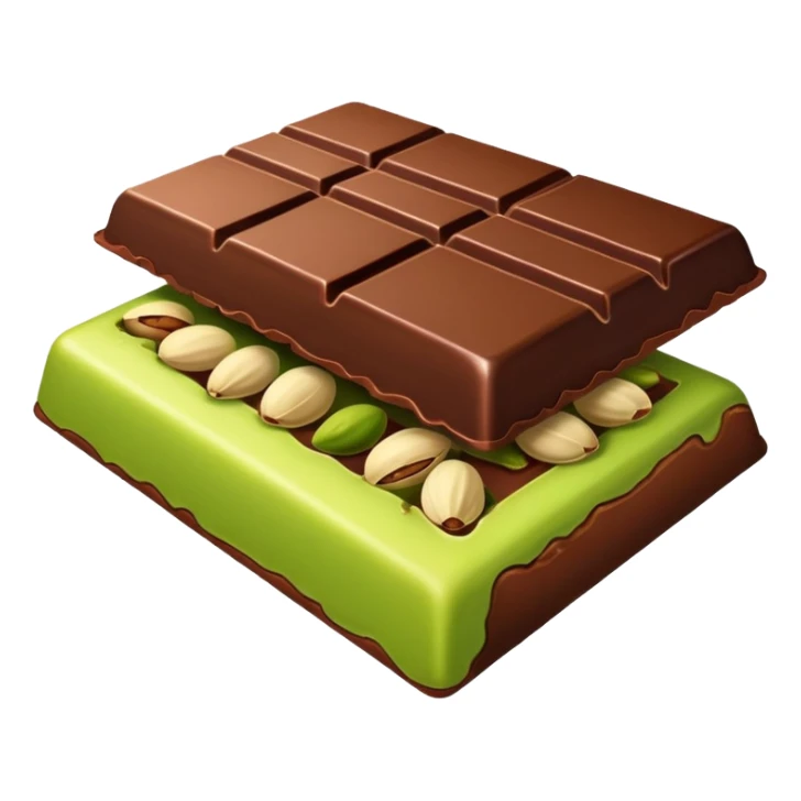 chocolate bar with pistachio filling sticker