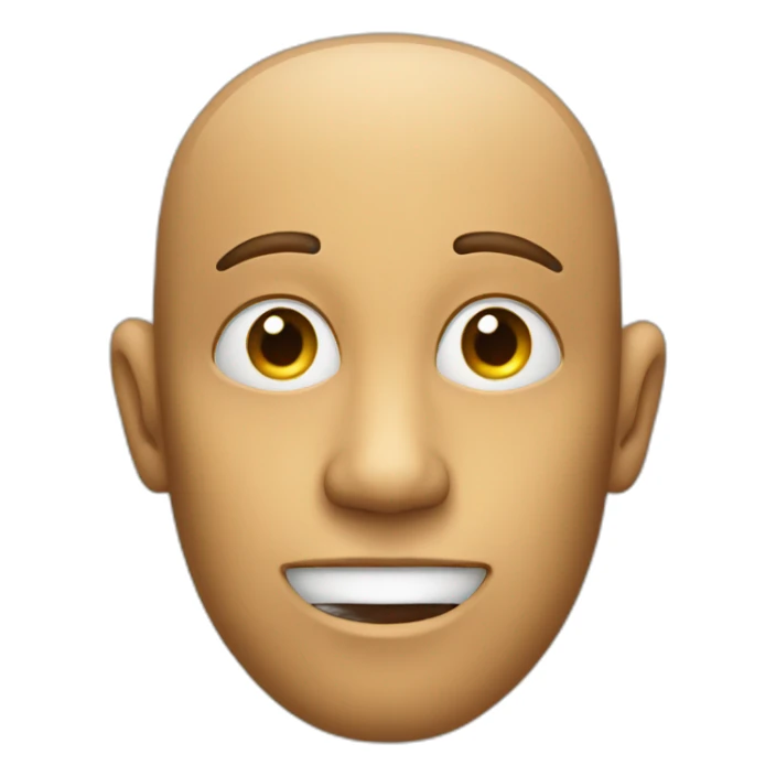 a face with a hand on the side making a c shape near the ear sticker