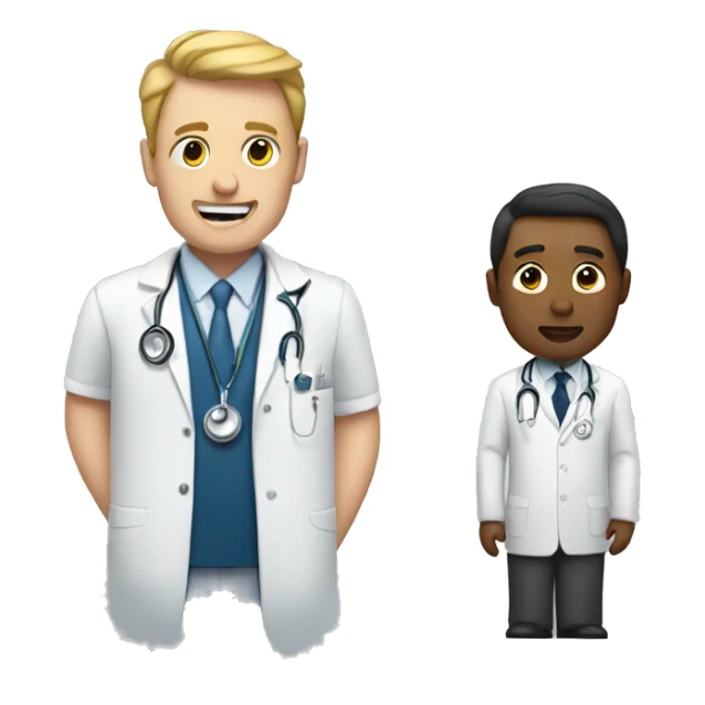 man with suit talking to a doctor sticker