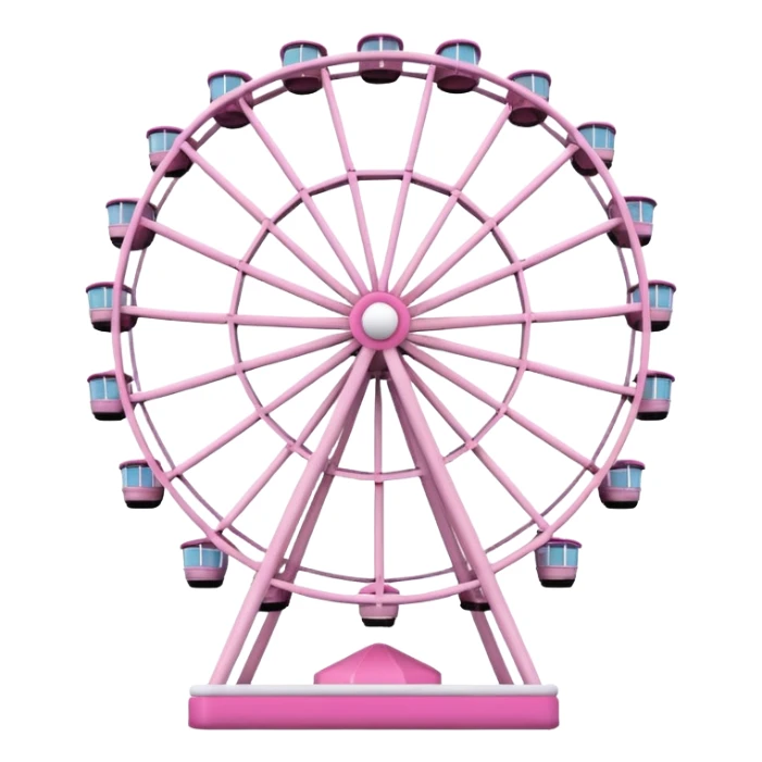 mix light pink dark pink and white girly theme park Ferris wheel sticker