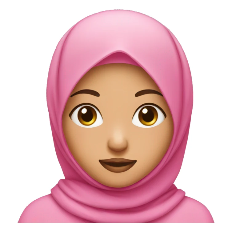 pink hijab girl wink face sticker