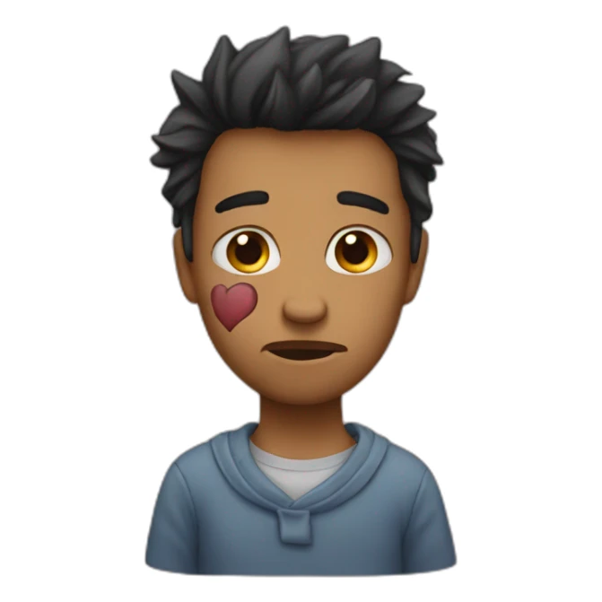 Sadness Heart emoji with scar on it sticker