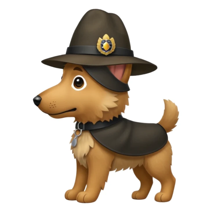 berger allemand debout avec un chapeau sticker