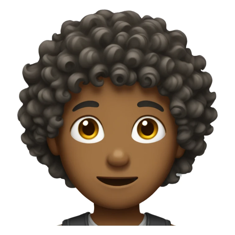 Boy with curly hair sticker