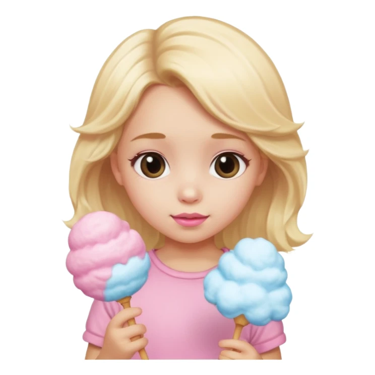 cotton candy holding blonde girl kid sticker