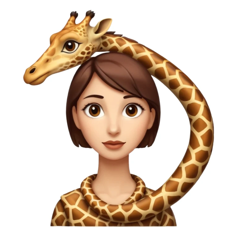 Woman with a very long snake giraffe neck  sticker