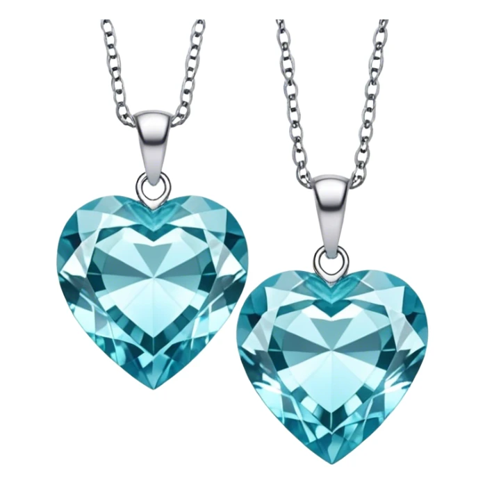 Diamonds and aquamarine hearts  sticker