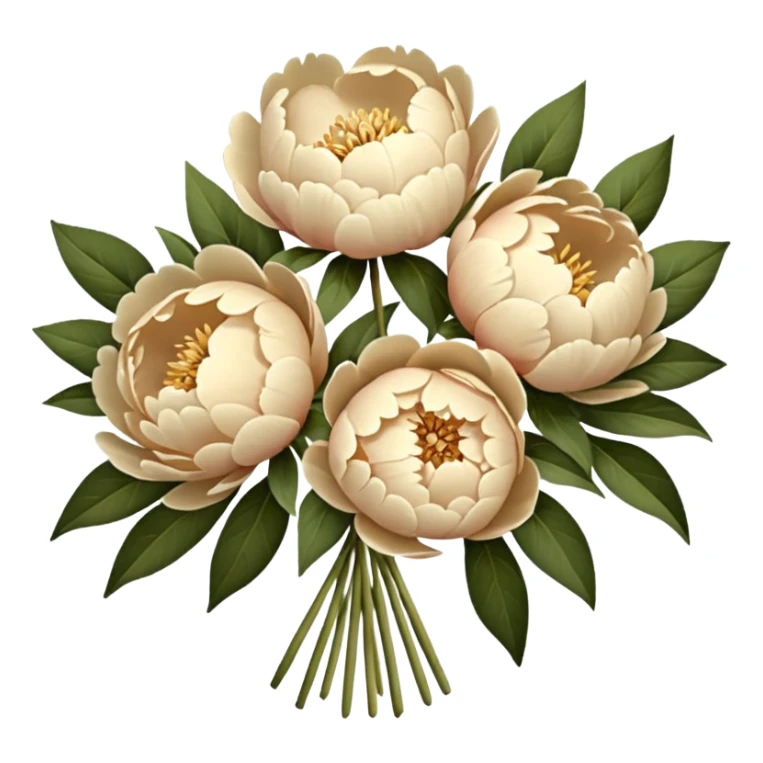 Beige Peonies bouquet sticker
