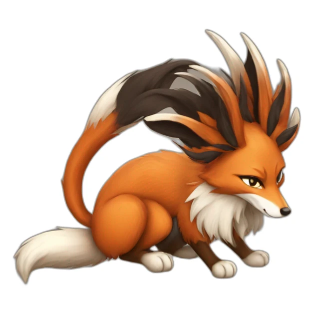 fox fan of 9 tails at back sticker