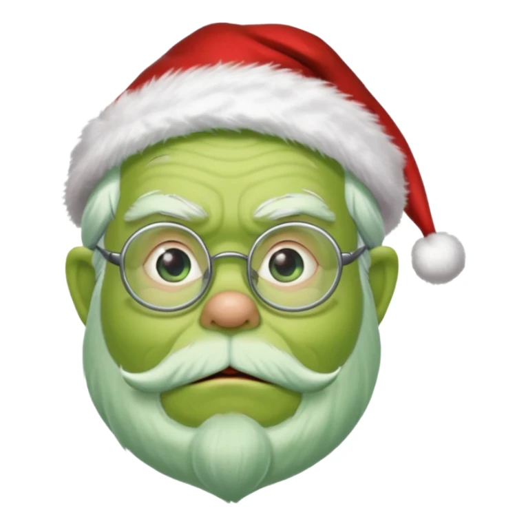Grinch grand father with white ghair and with glasses sticker