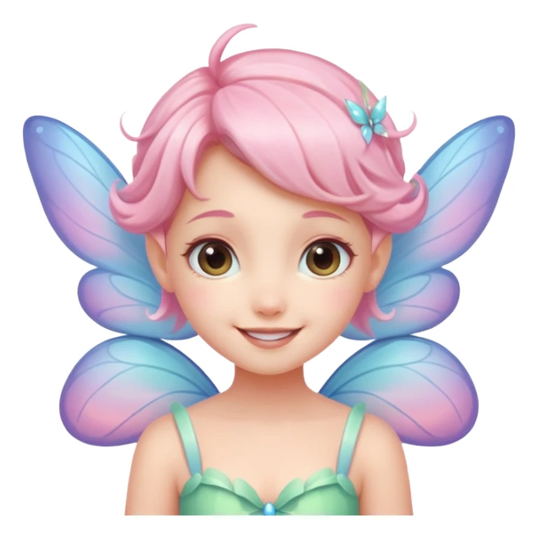 A tiny pastel fairy with glowing wings and a sweet smile
 sticker